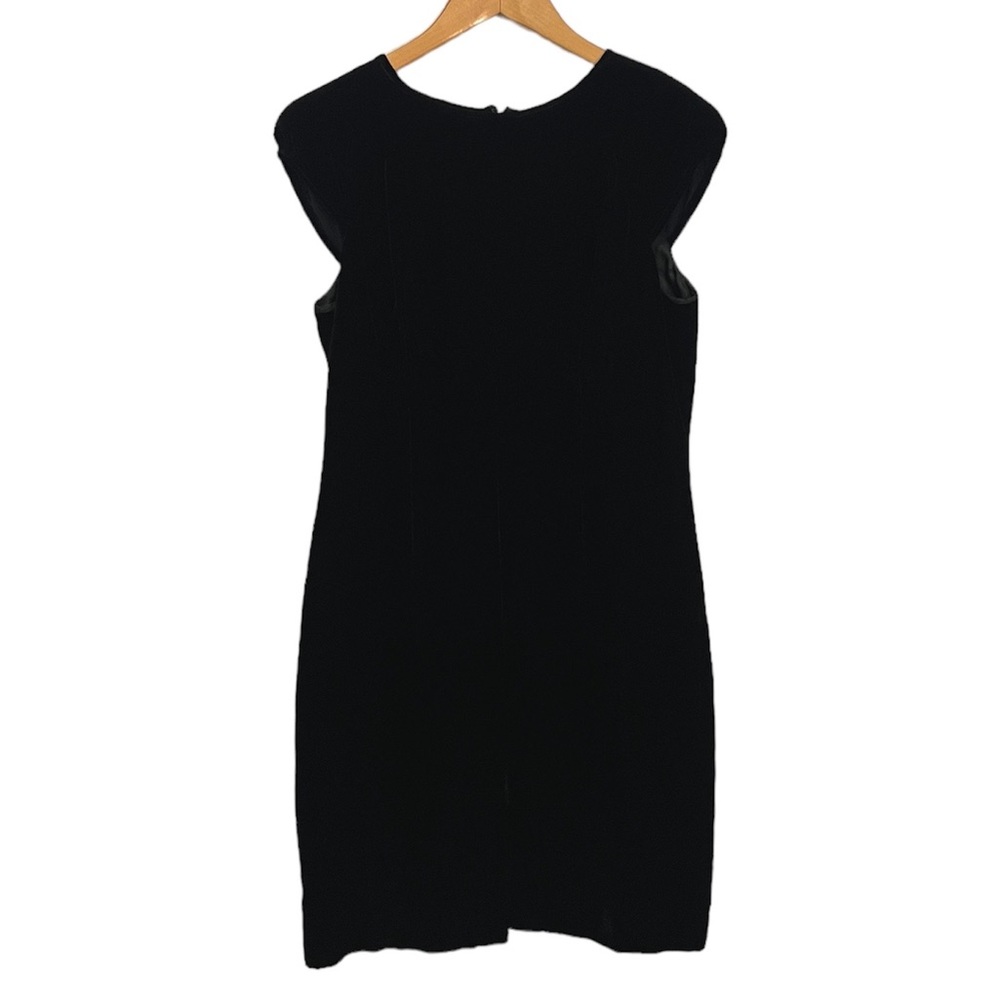 Moschino Cheap & Chic Vintage 90s Black Velvet Cap Sleeve Mini Sheath Dress 10
